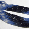 5x15 Inches -Very Finest-Sparkling- Precious Burma Blue Sapphire Faceted Shaded Rondelles beads - Size - 3 - 3.25 mm approx
